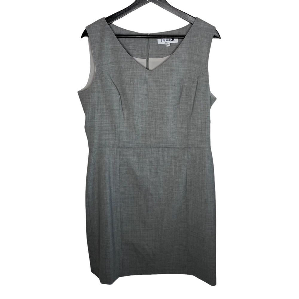 Of / Mercer | V-Neck Sleeveless Sheath Career Dress Gray Size 14